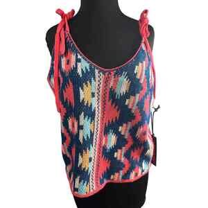 NWT Rock & Roll Denim Knitted Tank with Straps Size L MSRP $37